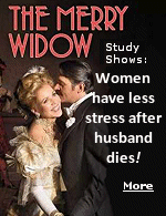 A new study suggests that widows suffer less stress and frailty than wives whose husbands are still alive.